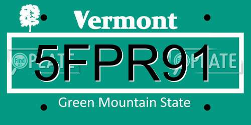 5FPR91 Vermont License Plate