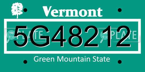 5G48212 Vermont License Plate