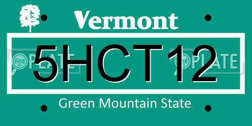 5HCT12 Vermont License Plate