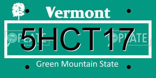 5HCT17 Vermont License Plate