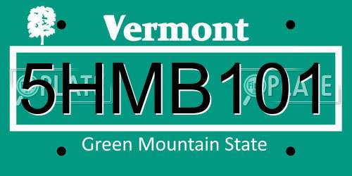 5HMB101 Vermont License Plate