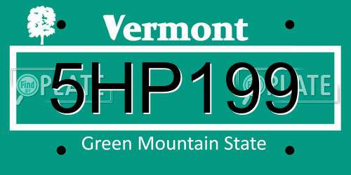 5HP199 Vermont License Plate