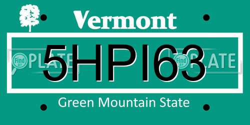 5HPI63 Vermont License Plate