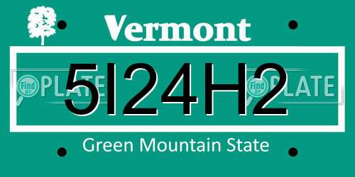 5I24H2 Vermont License Plate