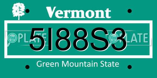 5I88S3 Vermont License Plate