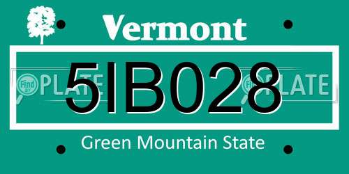 5IB028 Vermont License Plate