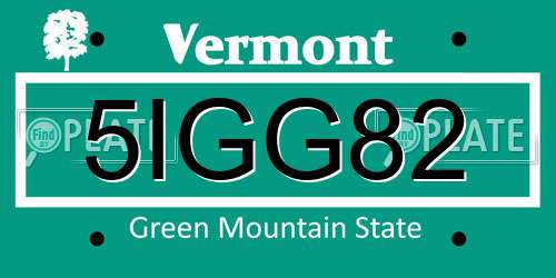 5IGG82 Vermont License Plate