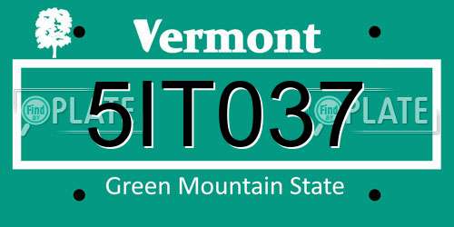 5IT037 Vermont License Plate