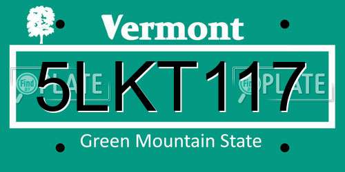 5LKT117 Vermont License Plate