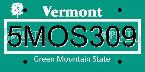 5MOS309 Vermont License Plate