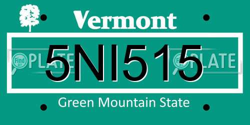 5NI515 Vermont License Plate