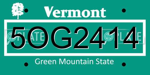 5OG2414 Vermont License Plate