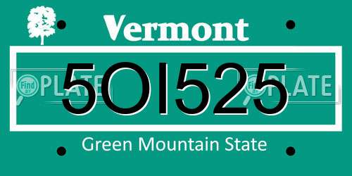 5OI525 Vermont License Plate