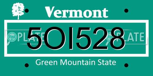 5OI528 Vermont License Plate