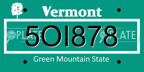 5OI878 Vermont License Plate