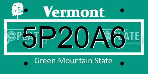 5P20A6 Vermont License Plate