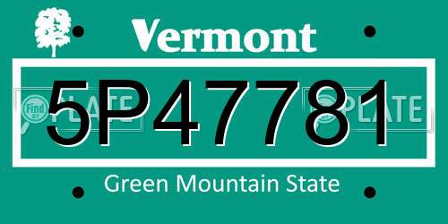 5P47781 Vermont License Plate