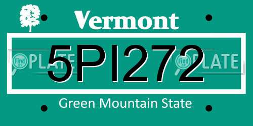 5PI272 Vermont License Plate