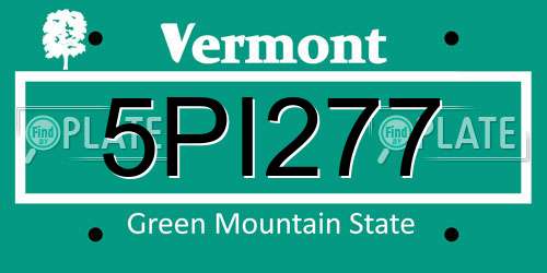 5PI277 Vermont License Plate