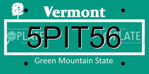 5PIT56 Vermont License Plate