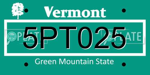 5PT025 Vermont License Plate