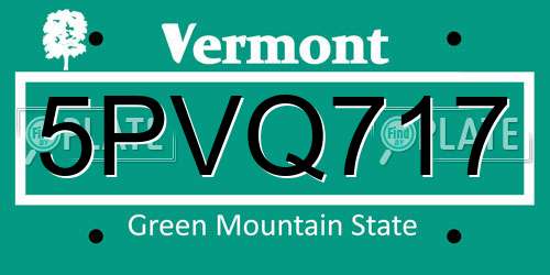 5PVQ717 Vermont License Plate
