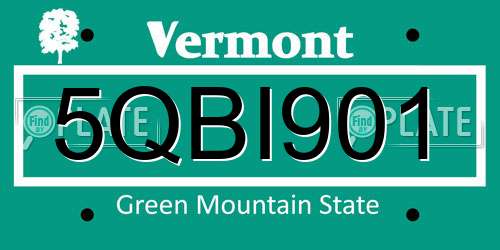 5QBI901 Vermont License Plate
