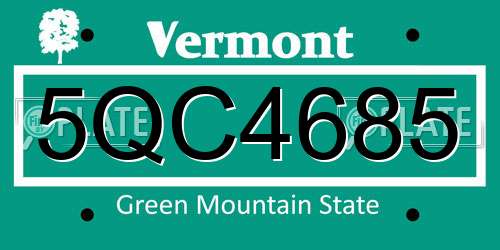 5QC4685 Vermont License Plate