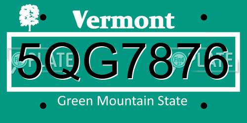 5QG7876 Vermont License Plate