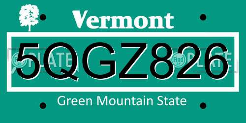 5QGZ826 Vermont License Plate
