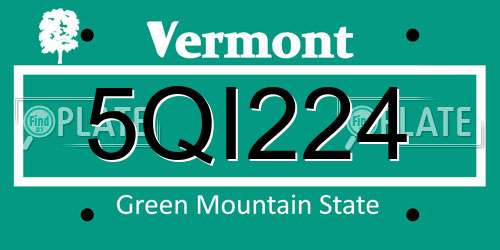 5QI224 Vermont License Plate