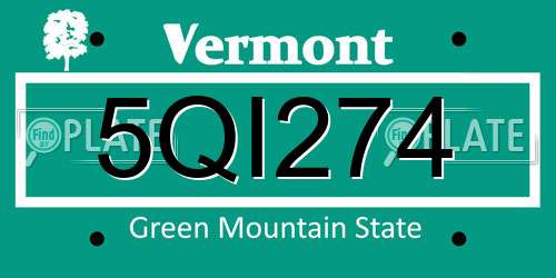 5QI274 Vermont License Plate