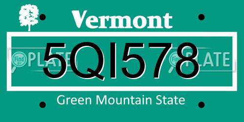 5QI578 Vermont License Plate