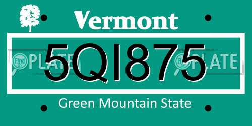 5QI875 Vermont License Plate