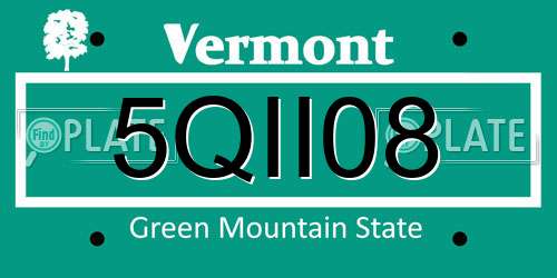 5QII08 Vermont License Plate