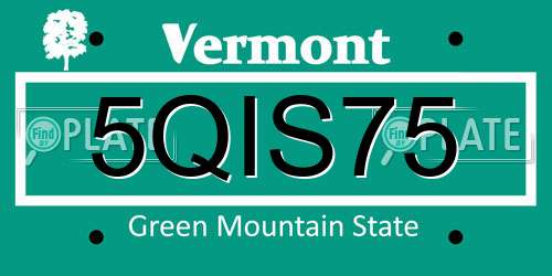 5QIS75 Vermont License Plate