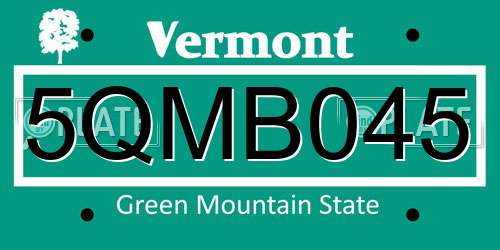 5QMB045 Vermont License Plate