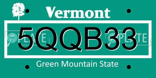 5QQB33 Vermont License Plate