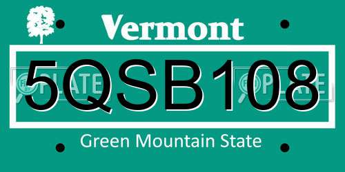 5QSB108 Vermont License Plate