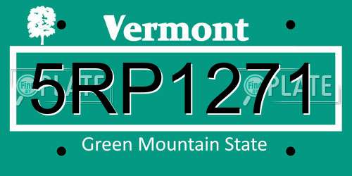 5RP1271 Vermont License Plate