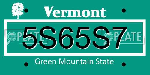 5S65S7 Vermont License Plate