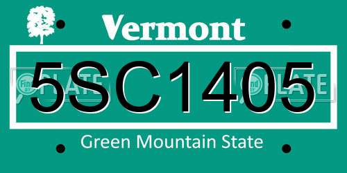 5SC1405 Vermont License Plate