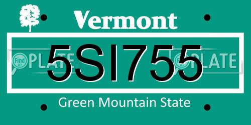 5SI755 Vermont License Plate