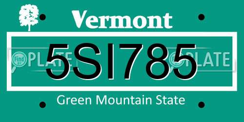 5SI785 Vermont License Plate