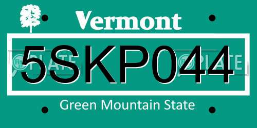 5SKP044 Vermont License Plate
