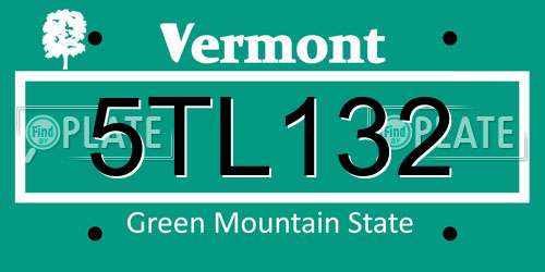 5TL132 Vermont License Plate
