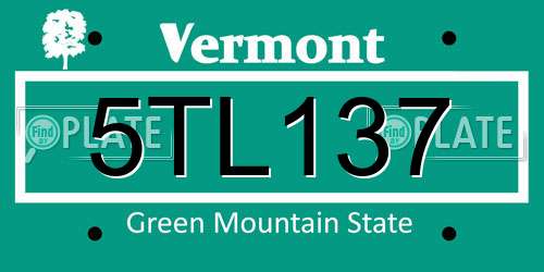 5TL137 Vermont License Plate