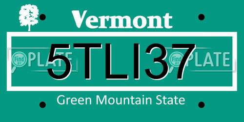 5TLI37 Vermont License Plate