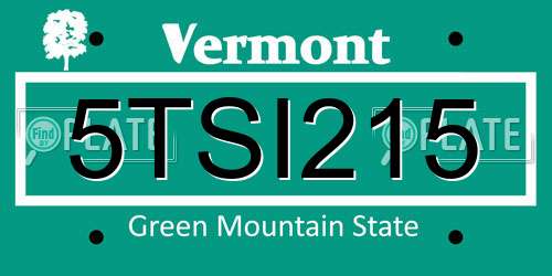 5TSI215 Vermont License Plate