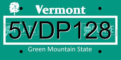 5VDP128 Vermont License Plate
